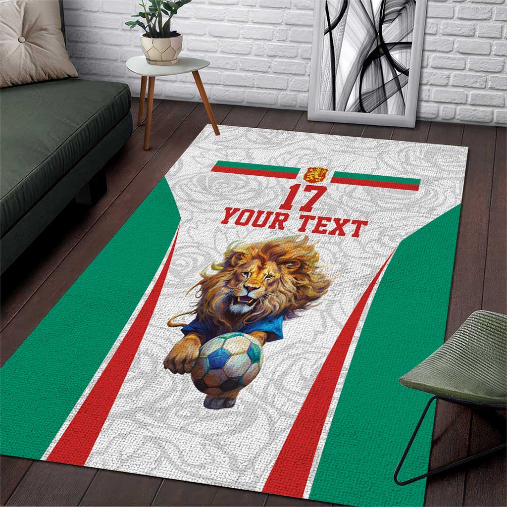 Custom Bulgaria Football We are Champions Area Rug Sporty Style with Lion Mascot