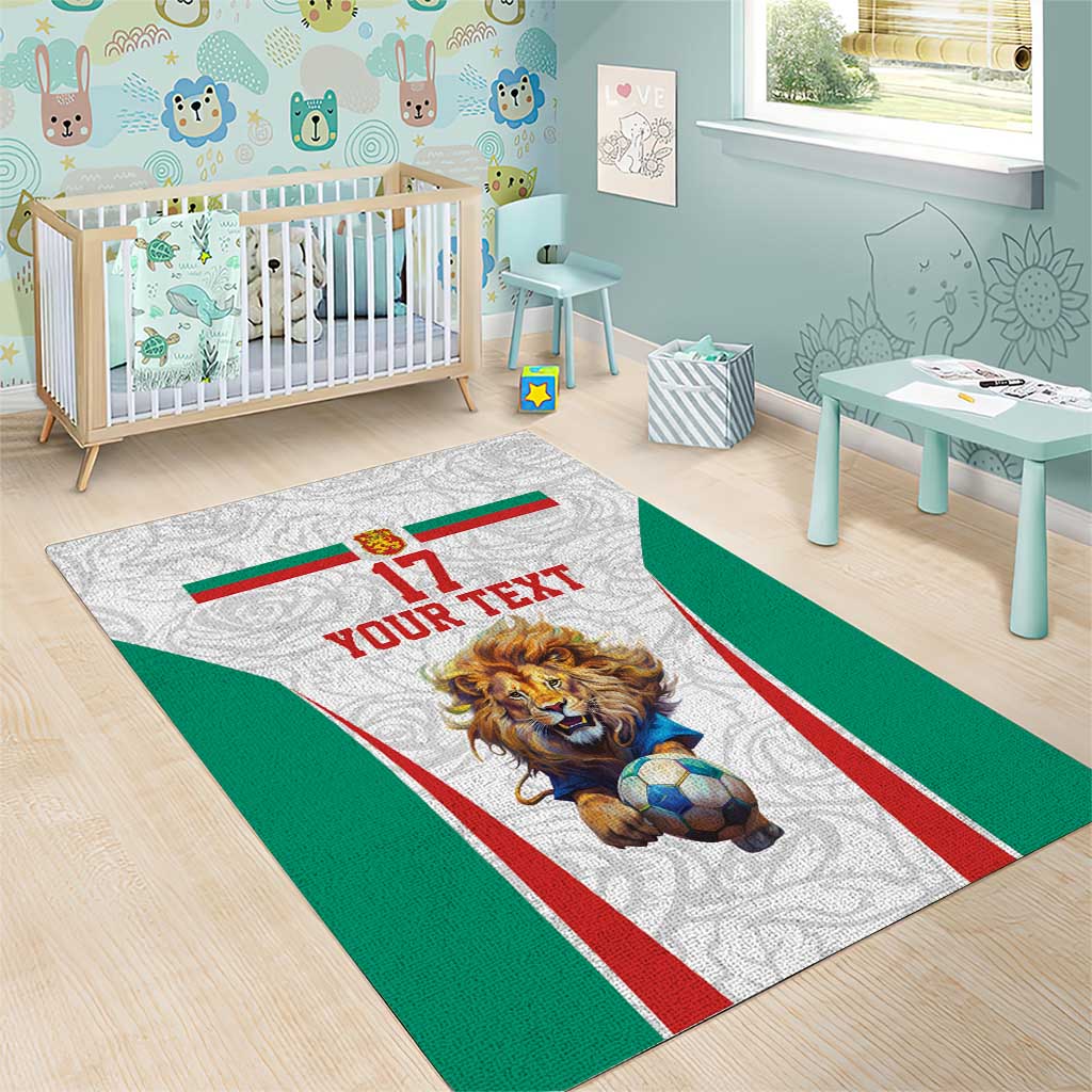 Custom Bulgaria Football We are Champions Area Rug Sporty Style with Lion Mascot
