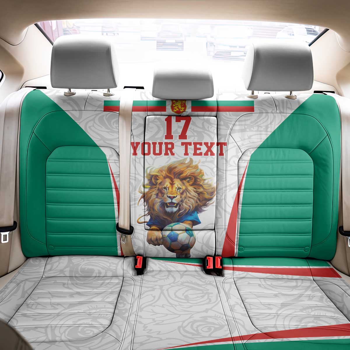 Custom Bulgaria Football We are Champions Back Car Seat Cover Sporty Style with Lion Mascot