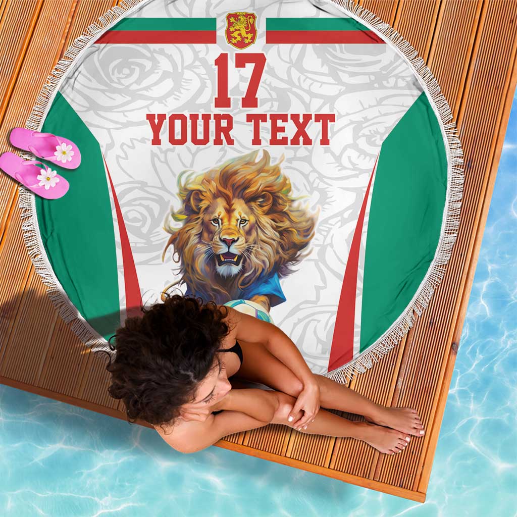 Custom Bulgaria Football We are Champions Beach Blanket Sporty Style with Lion Mascot