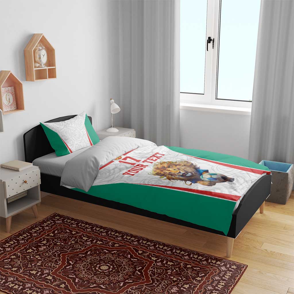 Custom Bulgaria Football We are Champions Bedding Set Sporty Style with Lion Mascot