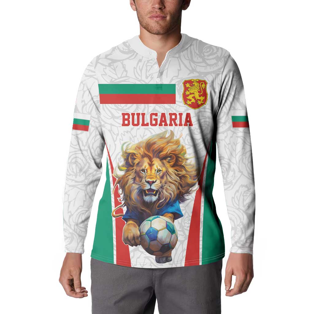 Custom Bulgaria Football We are Champions Button Sweatshirt Sporty Style with Lion Mascot