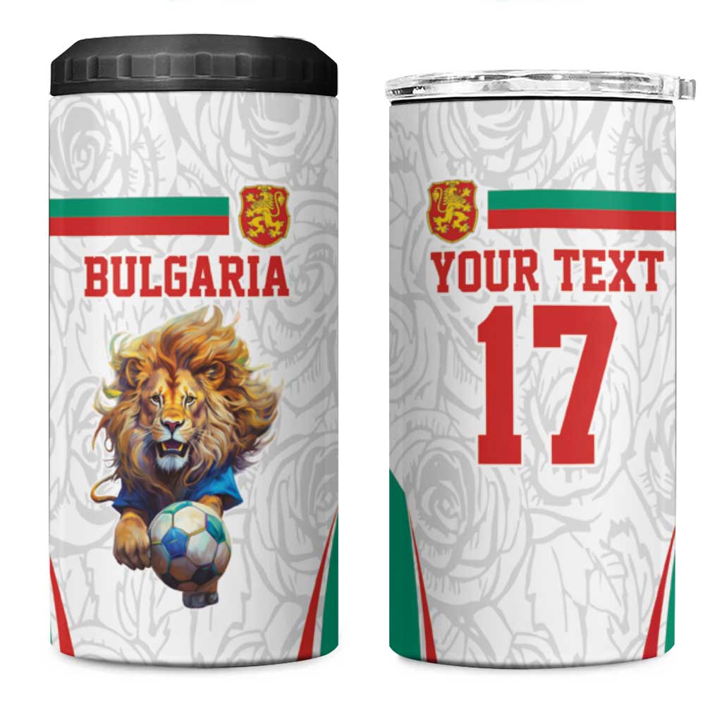 Custom Bulgaria Football We are Champions 4 in 1 Can Cooler Tumbler Sporty Style with Lion Mascot