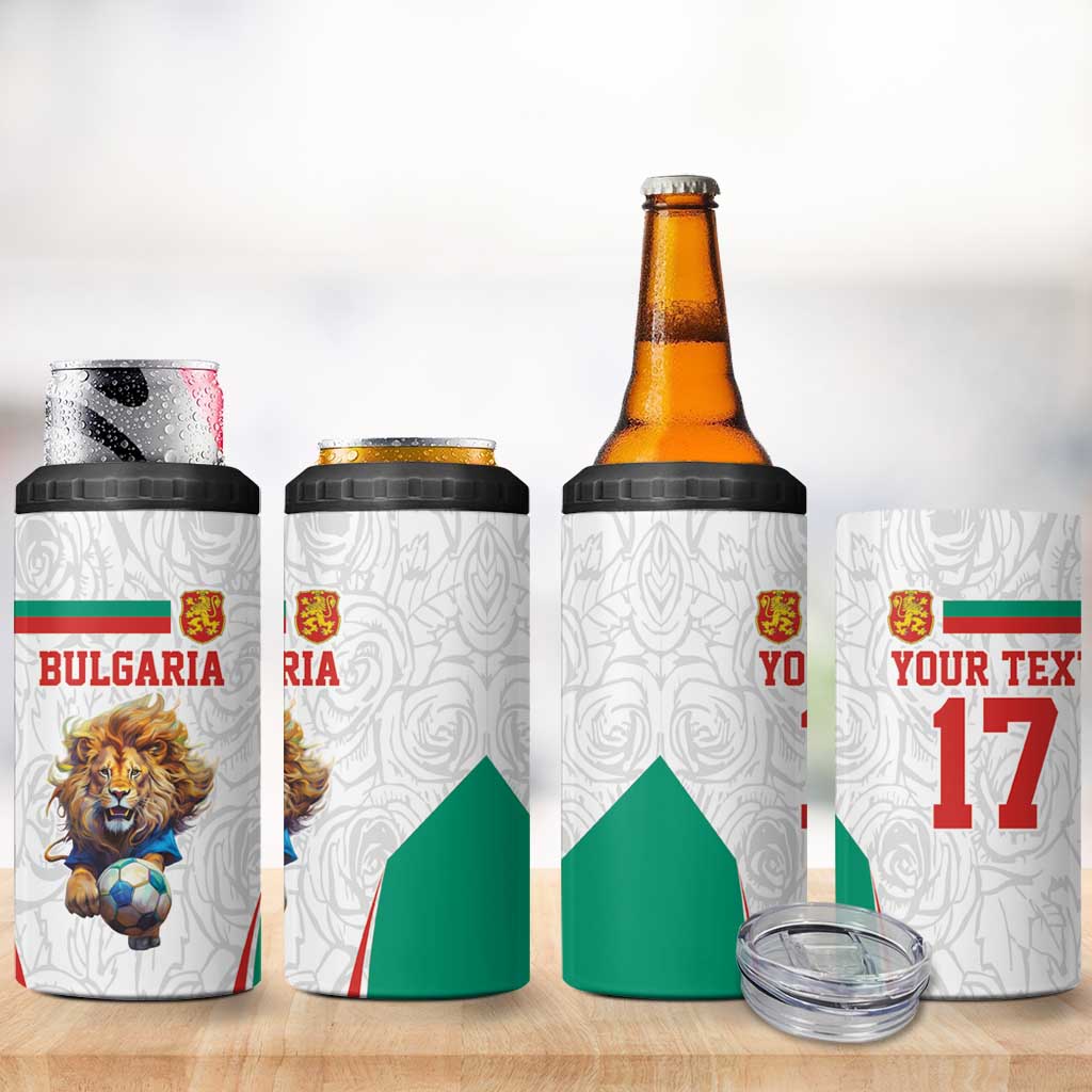 Custom Bulgaria Football We are Champions 4 in 1 Can Cooler Tumbler Sporty Style with Lion Mascot