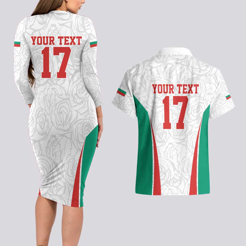 Custom Bulgaria Football We are Champions Couples Matching Long Sleeve Bodycon Dress and Hawaiian Shirt Sporty Style with Lion Mascot