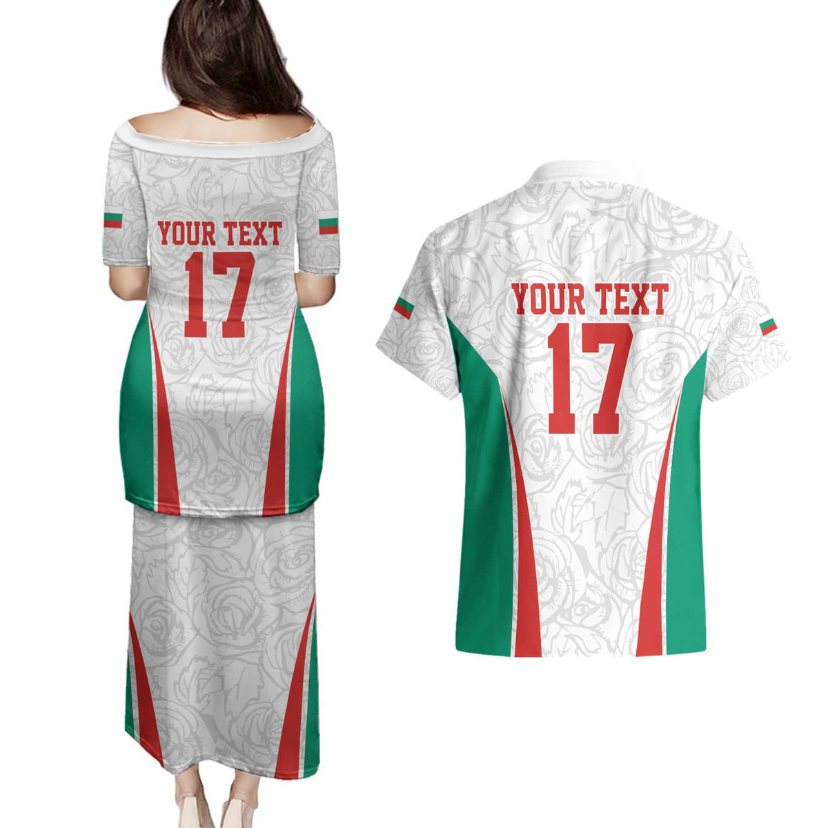 Custom Bulgaria Football We are Champions Couples Matching Puletasi and Hawaiian Shirt Sporty Style with Lion Mascot
