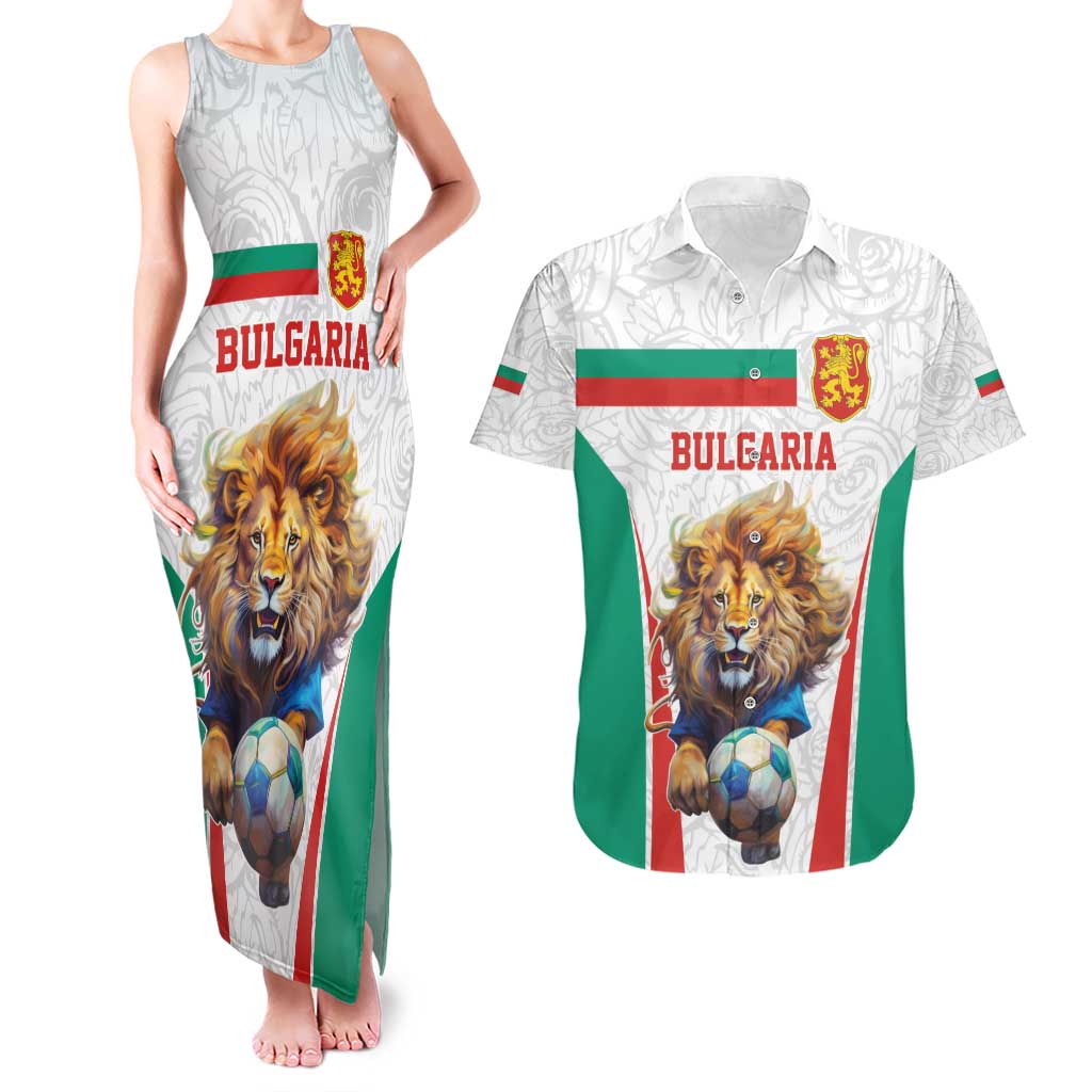 Custom Bulgaria Football We are Champions Couples Matching Tank Maxi Dress and Hawaiian Shirt Sporty Style with Lion Mascot