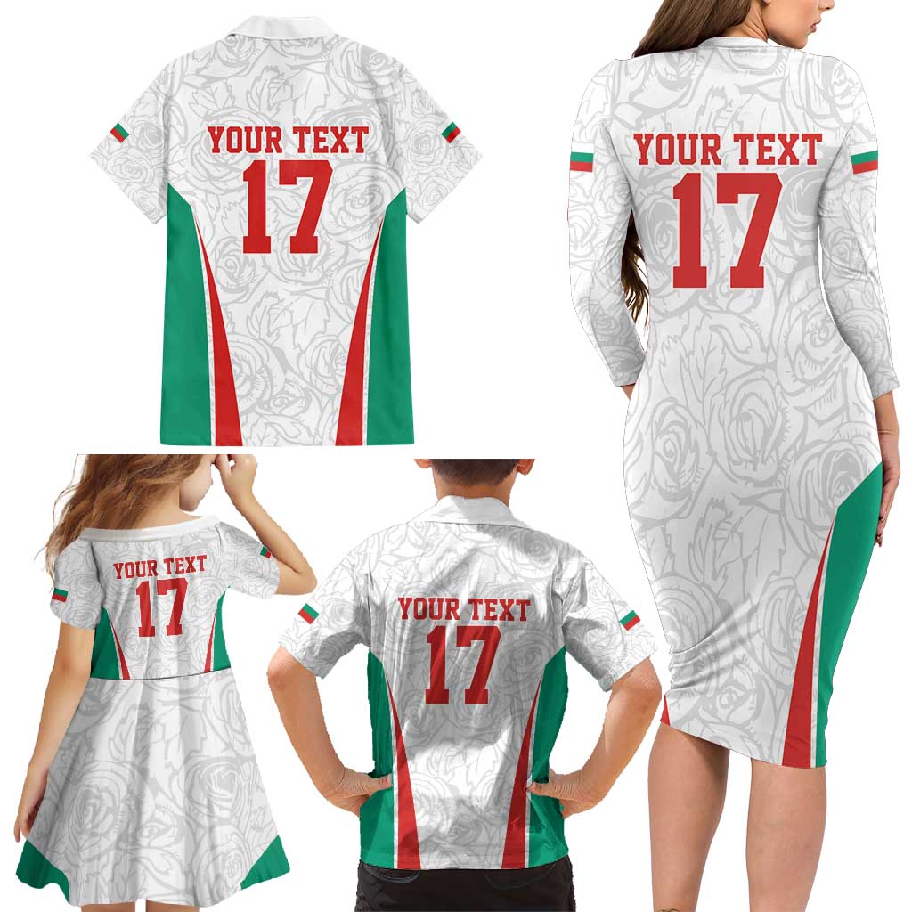 Custom Bulgaria Football We are Champions Family Matching Long Sleeve Bodycon Dress and Hawaiian Shirt Sporty Style with Lion Mascot