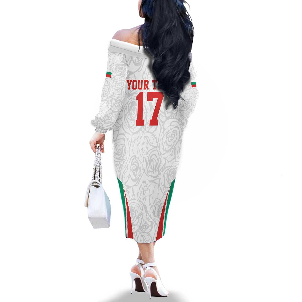Custom Bulgaria Football We are Champions Family Matching Off The Shoulder Long Sleeve Dress and Hawaiian Shirt Sporty Style with Lion Mascot