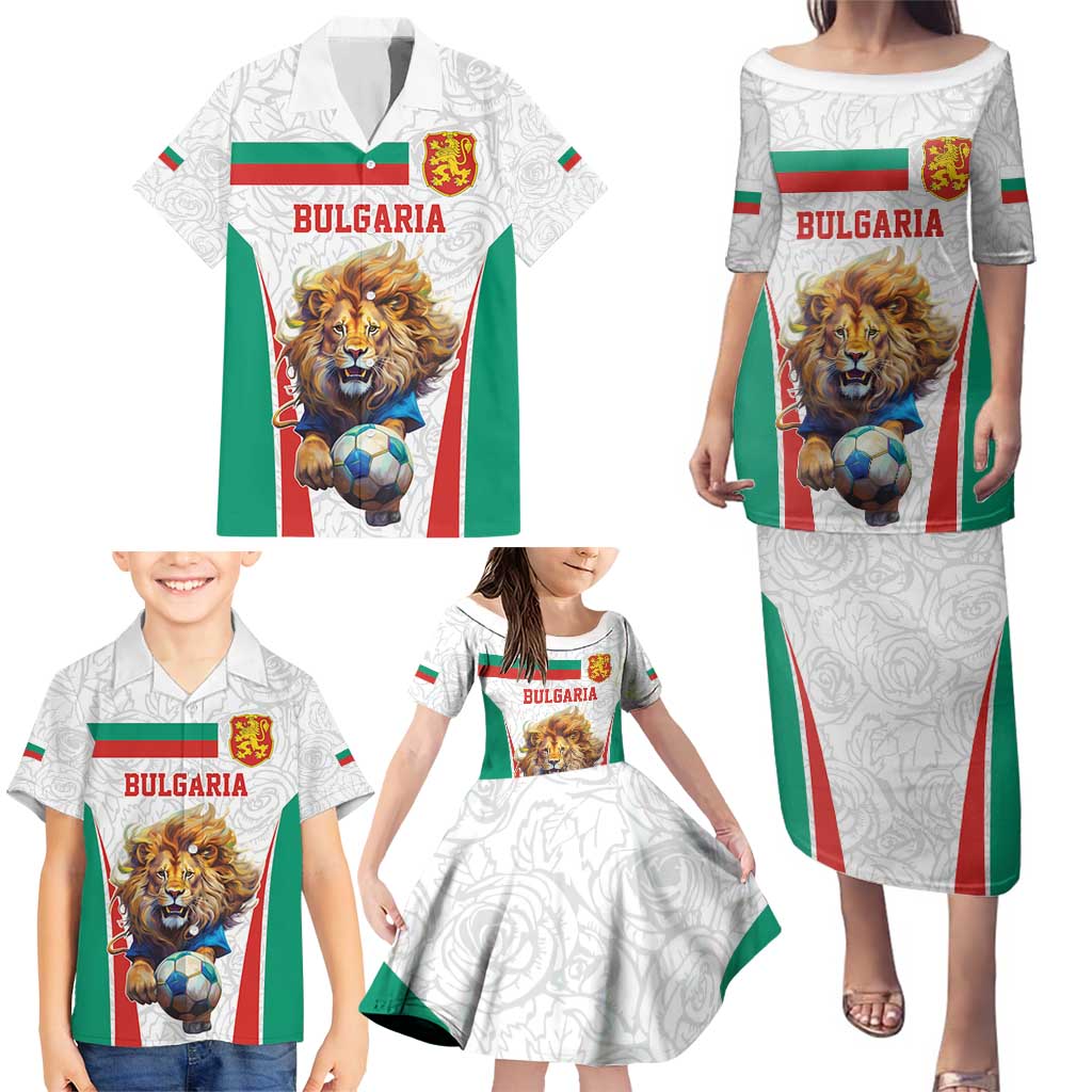 Custom Bulgaria Football We are Champions Family Matching Puletasi and Hawaiian Shirt Sporty Style with Lion Mascot