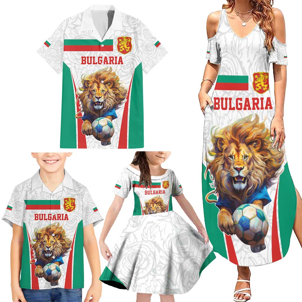 Custom Bulgaria Football We are Champions Family Matching Summer Maxi Dress and Hawaiian Shirt Sporty Style with Lion Mascot