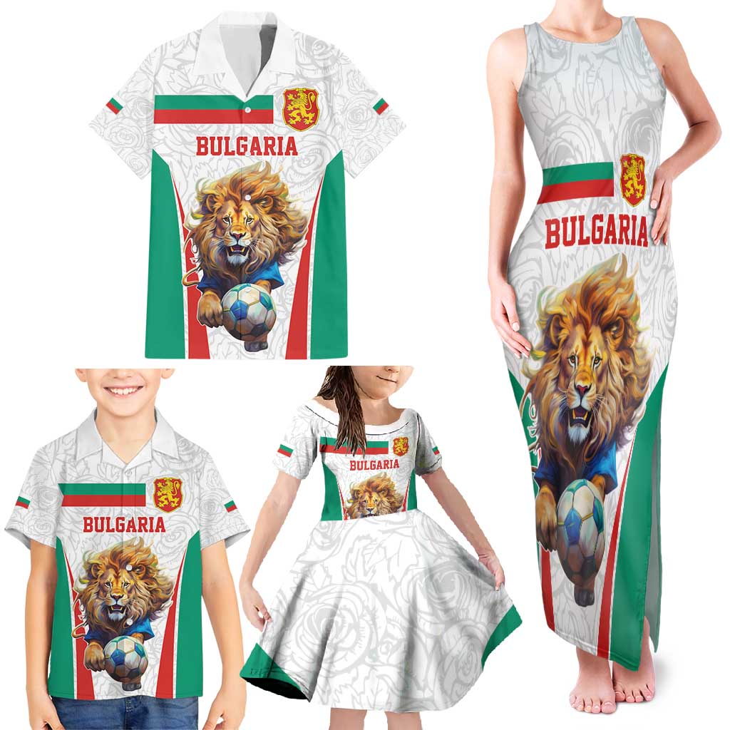 Custom Bulgaria Football We are Champions Family Matching Tank Maxi Dress and Hawaiian Shirt Sporty Style with Lion Mascot