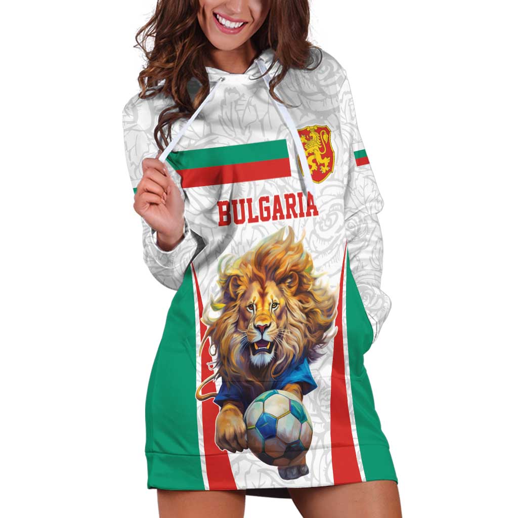 Custom Bulgaria Football We are Champions Hoodie Dress Sporty Style with Lion Mascot