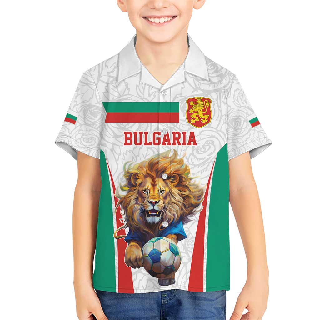 Custom Bulgaria Football We are Champions Kid Hawaiian Shirt Sporty Style with Lion Mascot