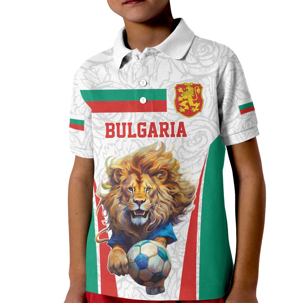 Custom Bulgaria Football We are Champions Kid Polo Shirt Sporty Style with Lion Mascot