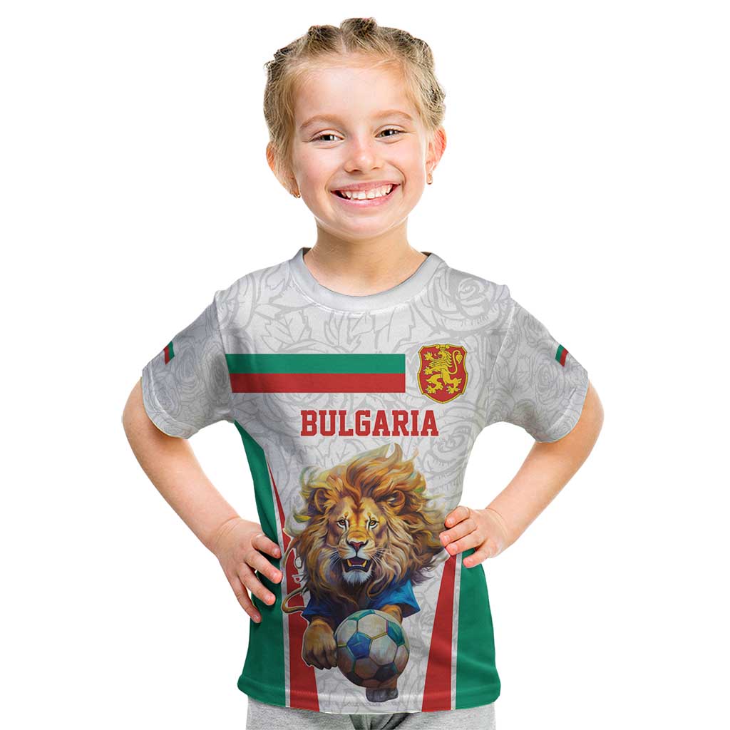 Custom Bulgaria Football We are Champions Kid T Shirt Sporty Style with Lion Mascot