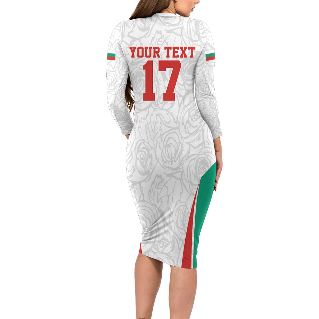 Custom Bulgaria Football We are Champions Long Sleeve Bodycon Dress Sporty Style with Lion Mascot