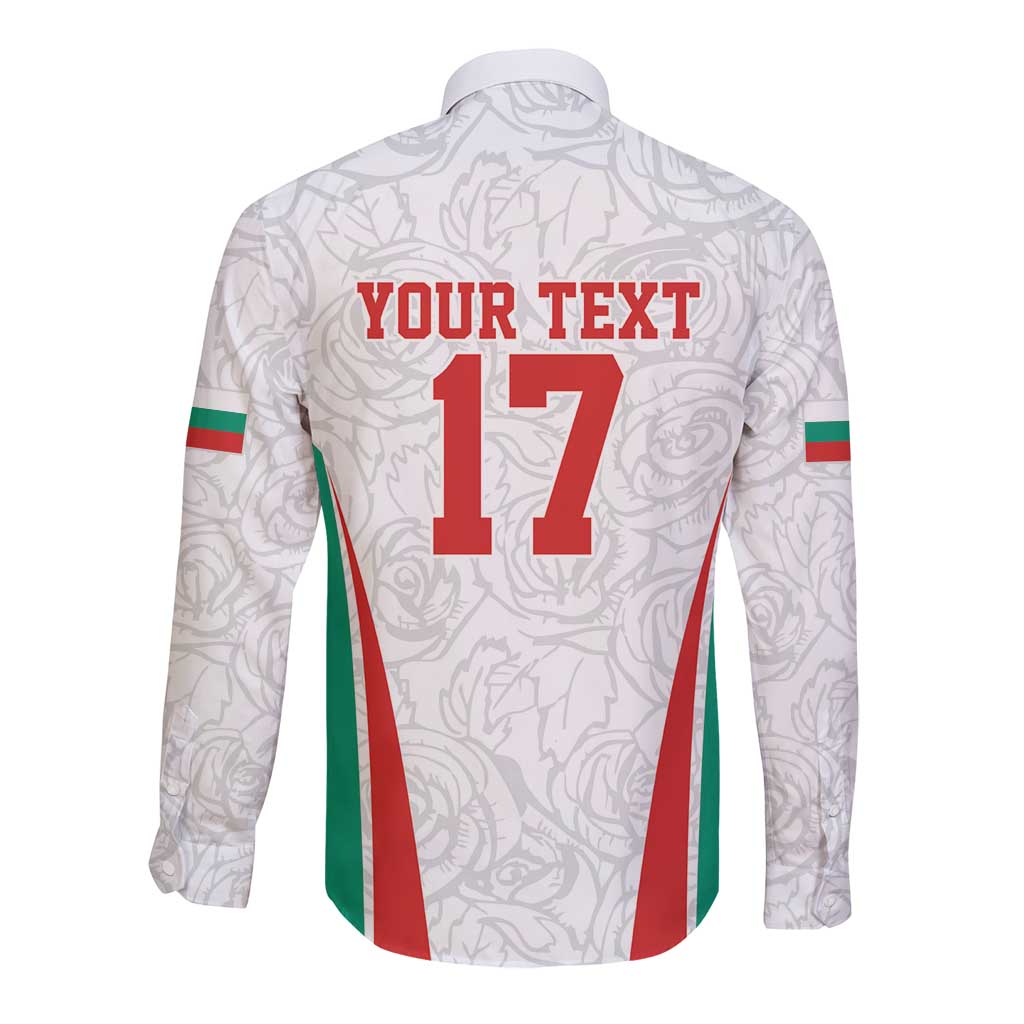 Custom Bulgaria Football We are Champions Long Sleeve Button Shirt Sporty Style with Lion Mascot