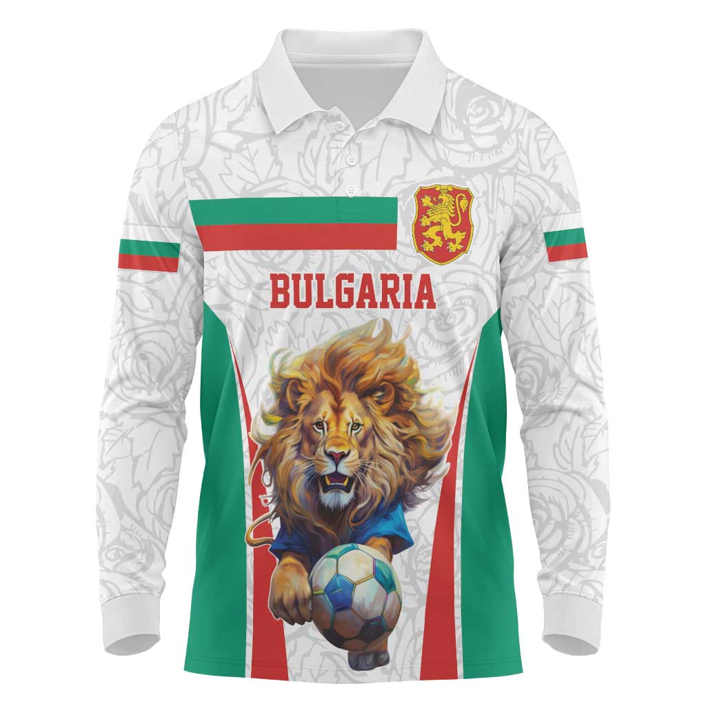 Custom Bulgaria Football We are Champions Long Sleeve Polo Shirt Sporty Style with Lion Mascot