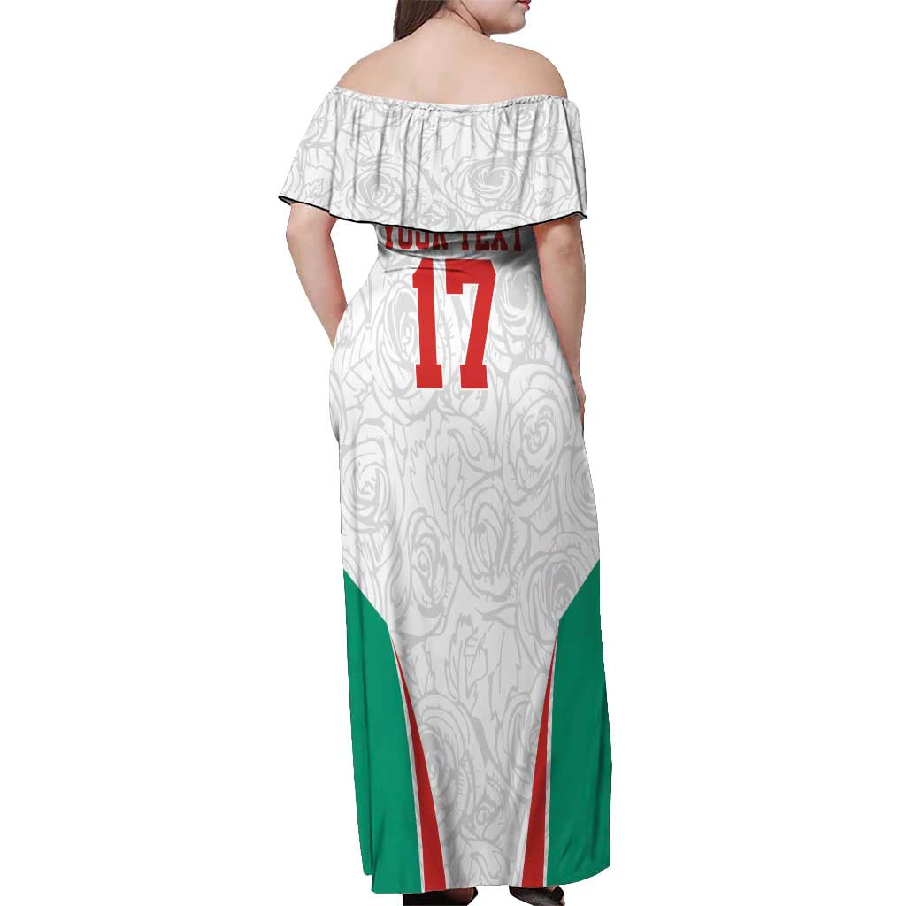 Custom Bulgaria Football We are Champions Off Shoulder Maxi Dress Sporty Style with Lion Mascot