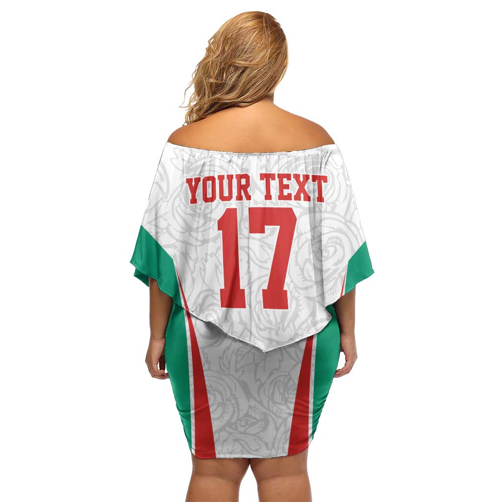 Custom Bulgaria Football We are Champions Off Shoulder Short Dress Sporty Style with Lion Mascot