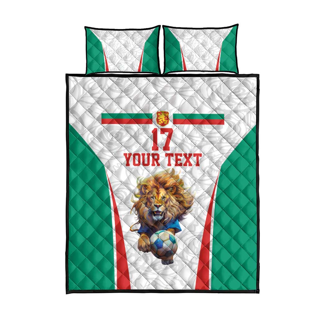 Custom Bulgaria Football We are Champions Quilt Bed Set Sporty Style with Lion Mascot