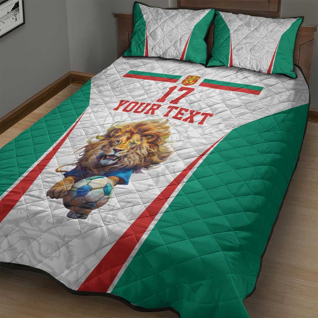 Custom Bulgaria Football We are Champions Quilt Bed Set Sporty Style with Lion Mascot