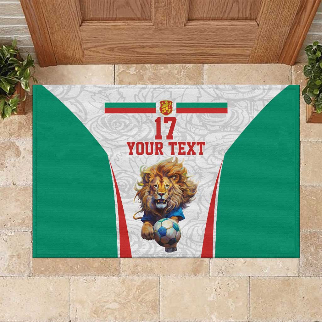 Custom Bulgaria Football We are Champions Rubber Doormat Sporty Style with Lion Mascot