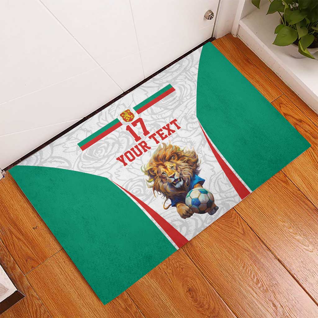 Custom Bulgaria Football We are Champions Rubber Doormat Sporty Style with Lion Mascot