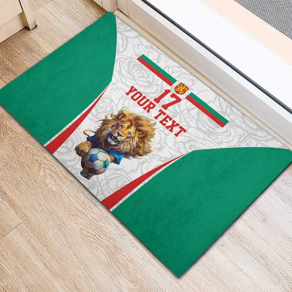 Custom Bulgaria Football We are Champions Rubber Doormat Sporty Style with Lion Mascot
