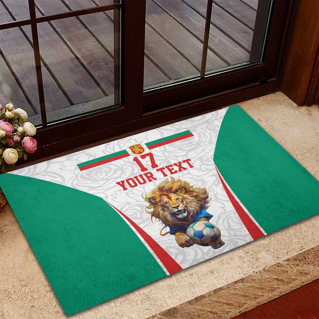 Custom Bulgaria Football We are Champions Rubber Doormat Sporty Style with Lion Mascot