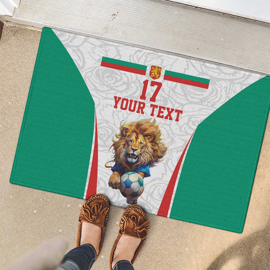 Custom Bulgaria Football We are Champions Rubber Doormat Sporty Style with Lion Mascot
