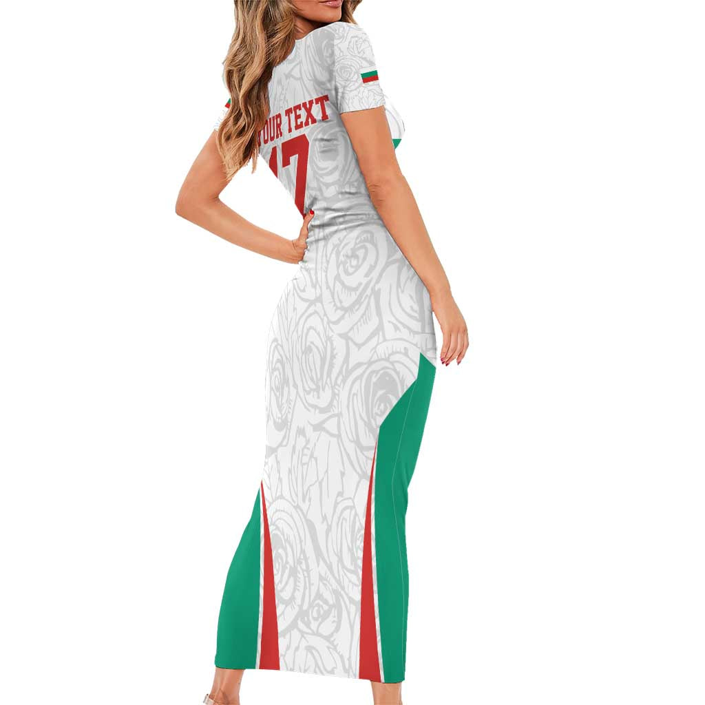 Custom Bulgaria Football We are Champions Short Sleeve Bodycon Dress Sporty Style with Lion Mascot
