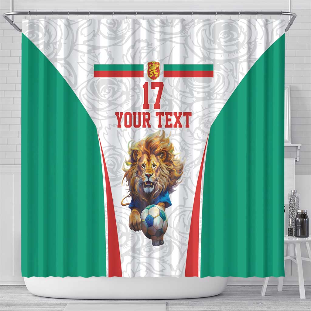 Custom Bulgaria Football We are Champions Shower Curtain Sporty Style with Lion Mascot