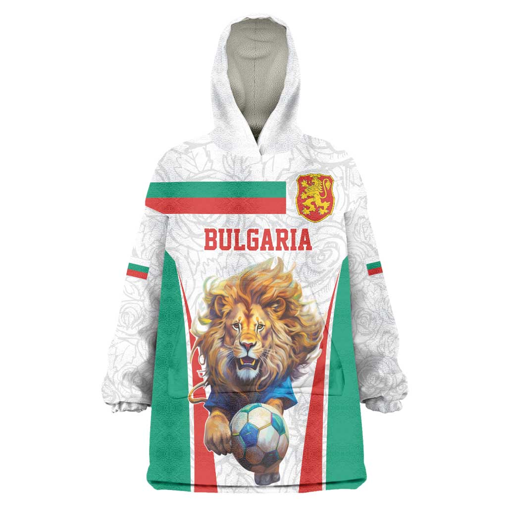 Custom Bulgaria Football We are Champions Wearable Blanket Hoodie Sporty Style with Lion Mascot
