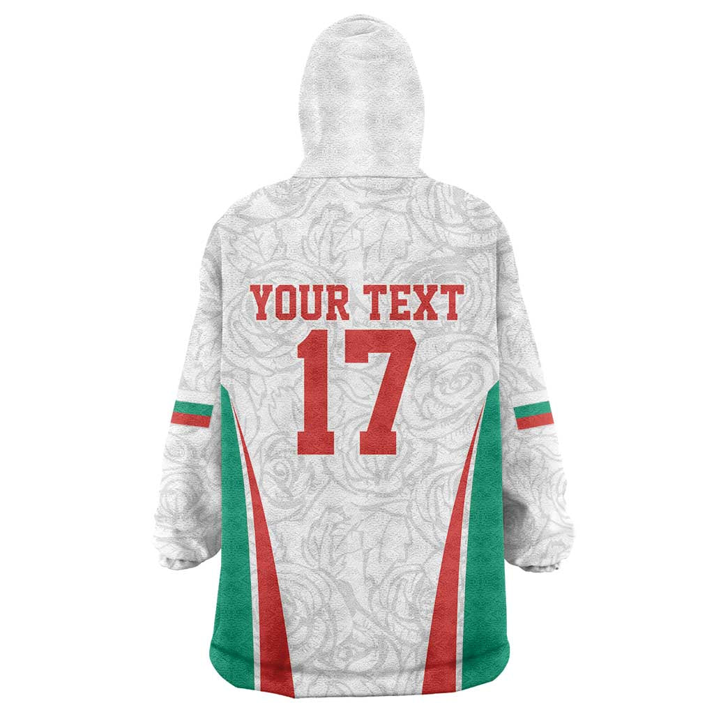 Custom Bulgaria Football We are Champions Wearable Blanket Hoodie Sporty Style with Lion Mascot