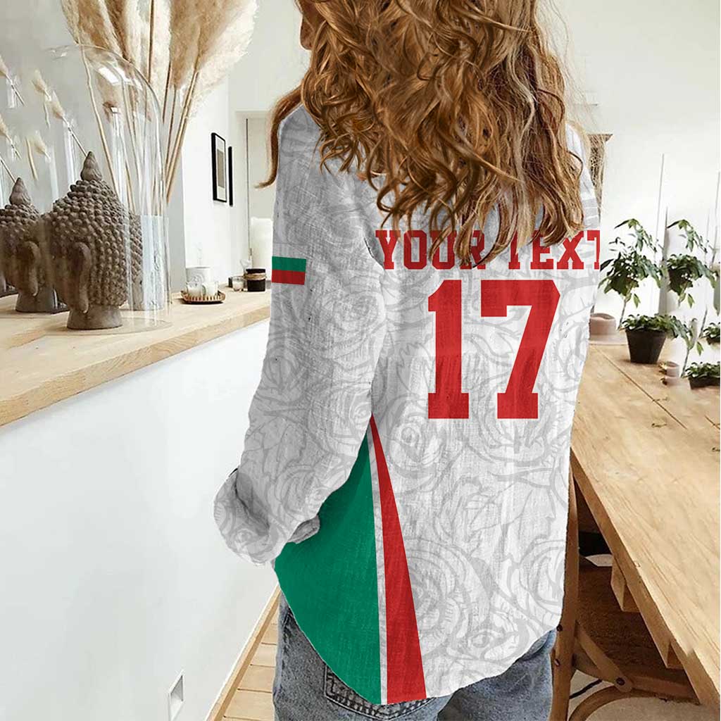 Custom Bulgaria Football We are Champions Women Casual Shirt Sporty Style with Lion Mascot