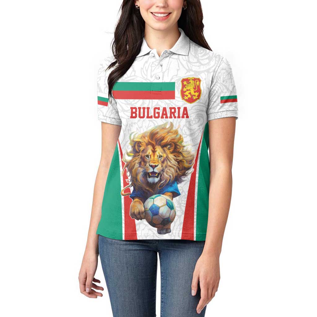 Custom Bulgaria Football We are Champions Women Polo Shirt Sporty Style with Lion Mascot