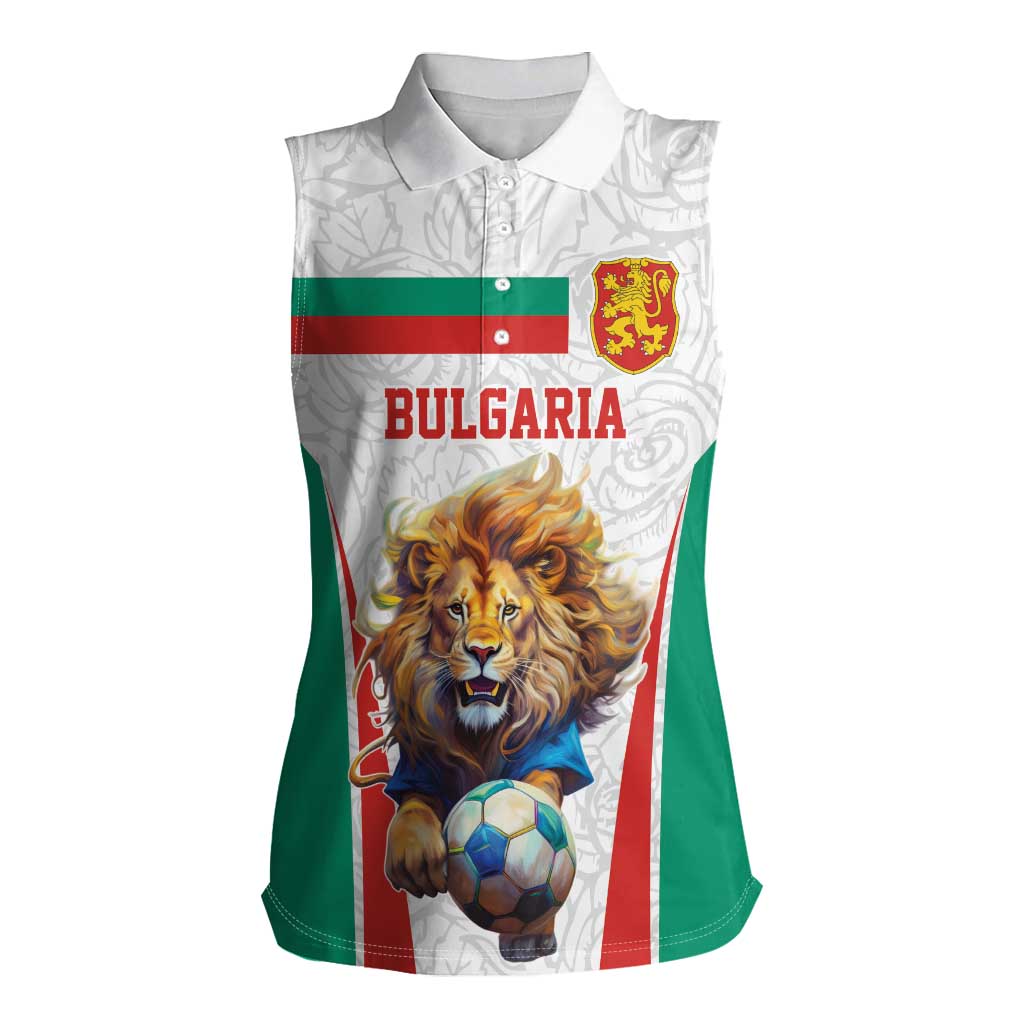 Custom Bulgaria Football We are Champions Women Sleeveless Polo Shirt Sporty Style with Lion Mascot