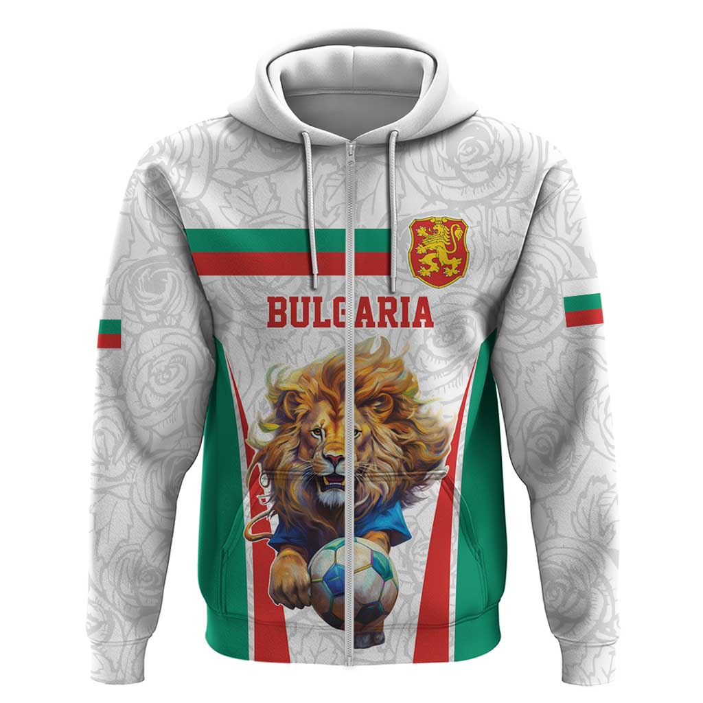 Custom Bulgaria Football We are Champions Zip Hoodie Sporty Style with Lion Mascot