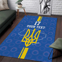 Custom Ukraine Football Area Rug Blue Style