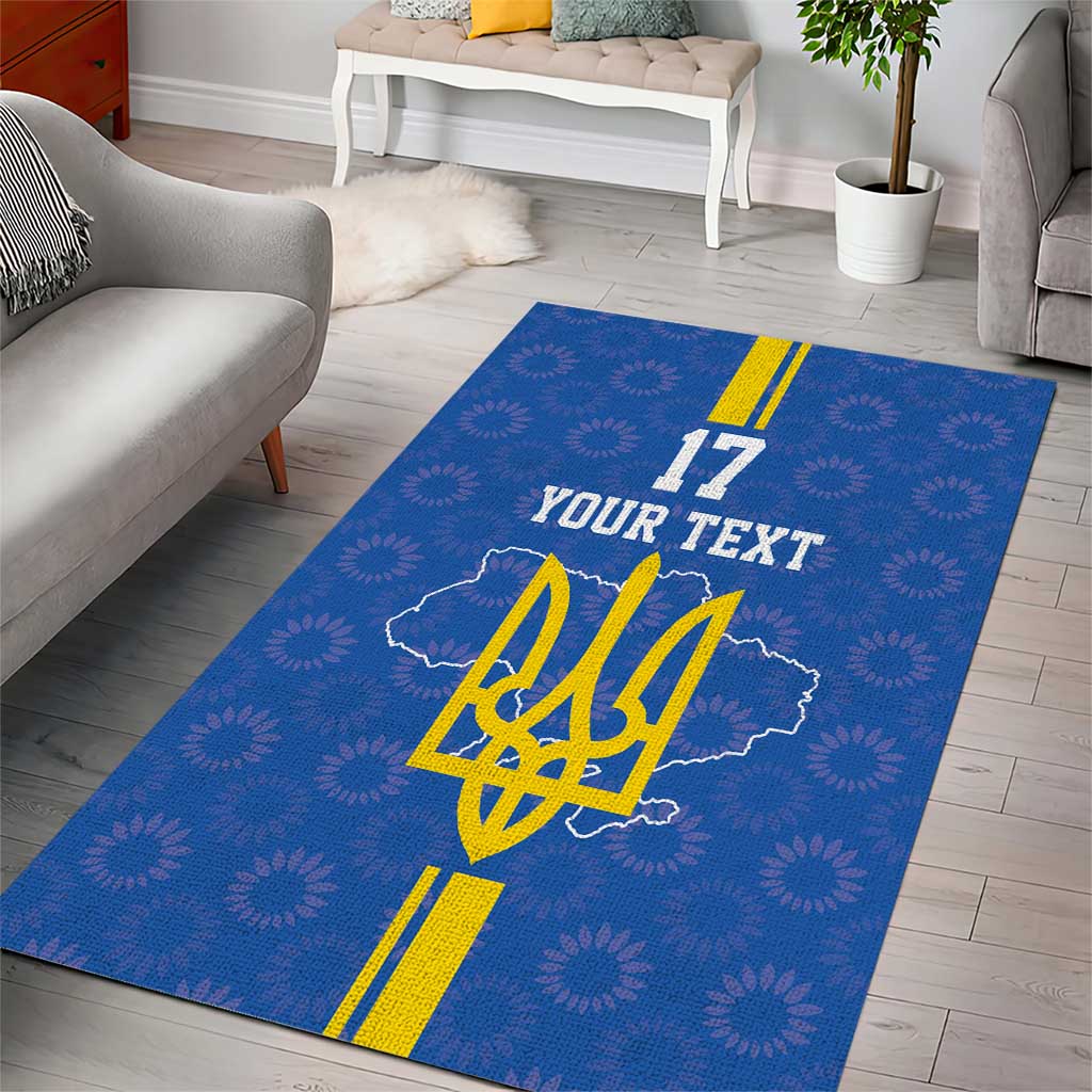 Custom Ukraine Football Area Rug Blue Style