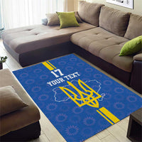 Custom Ukraine Football Area Rug Blue Style