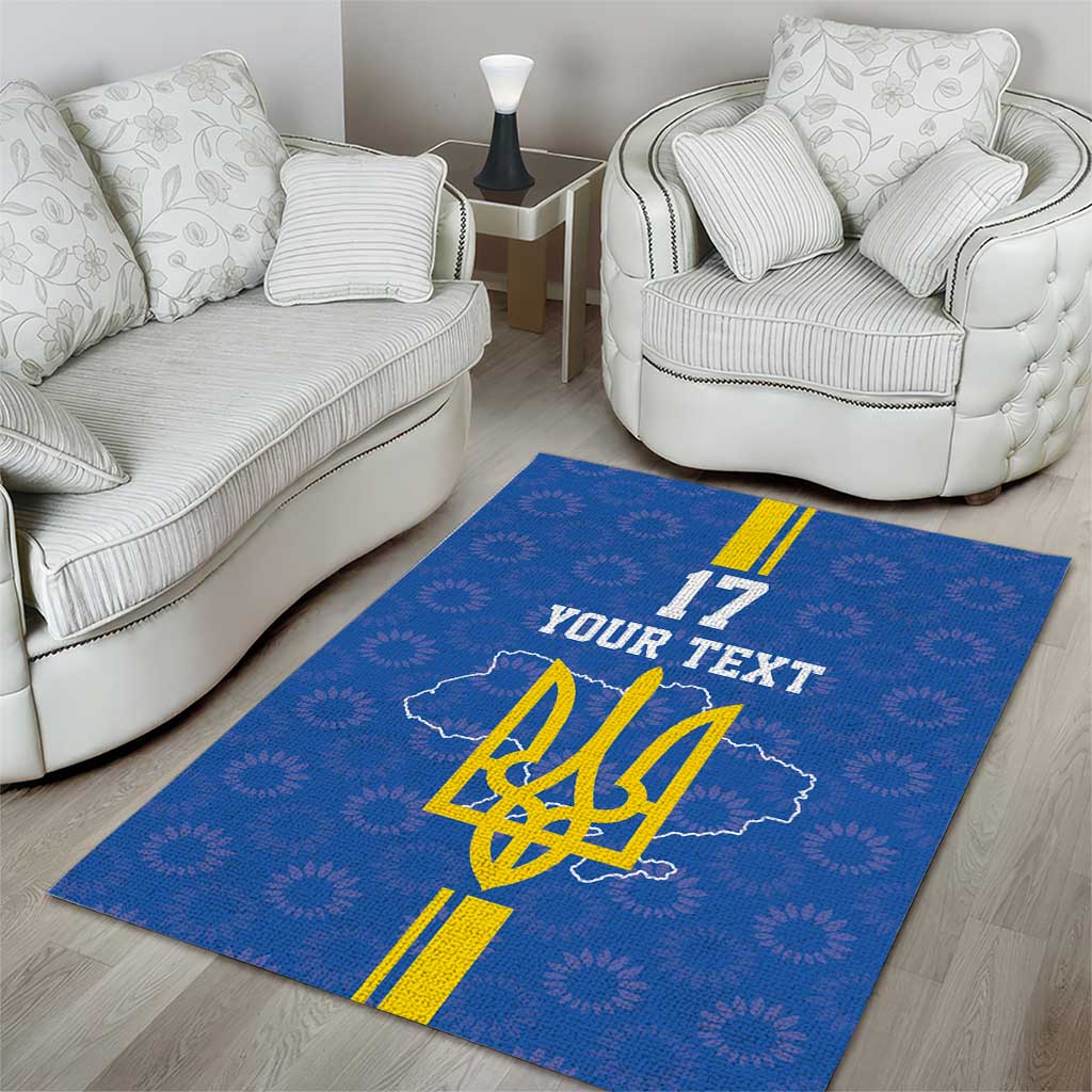 Custom Ukraine Football Area Rug Blue Style