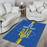 Custom Ukraine Football Area Rug Blue Style
