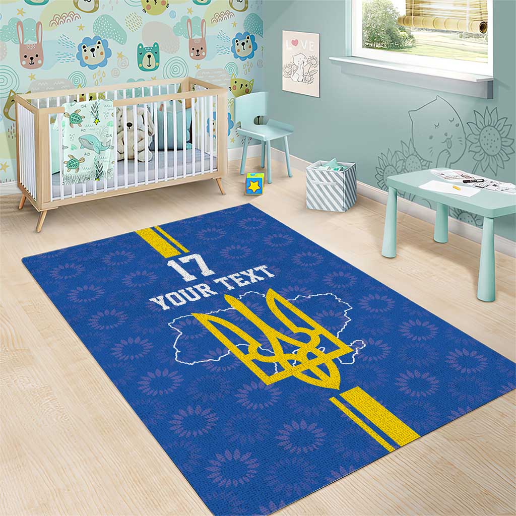 Custom Ukraine Football Area Rug Blue Style