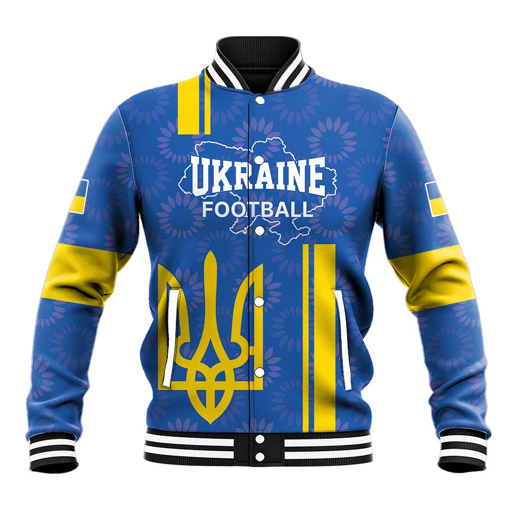 Custom Ukraine Football Baseball Jacket Blue Style