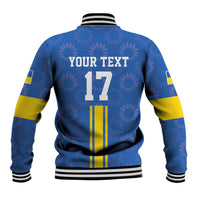 Custom Ukraine Football Baseball Jacket Blue Style