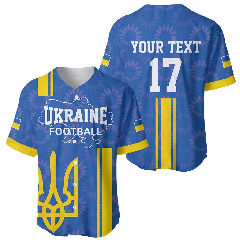 Custom Ukraine Football Baseball Jersey Blue Style