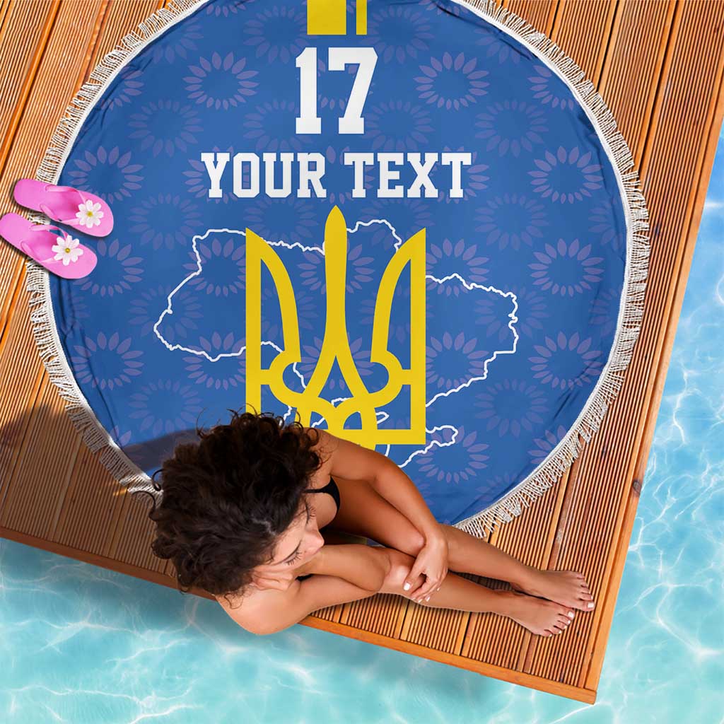 Custom Ukraine Football Beach Blanket Blue Style